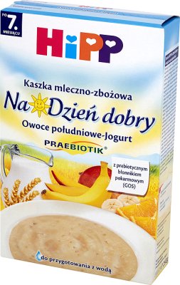 HiPP Na Dzień dobry Kaszka mleczno-zbożowa Owoce południowe-jogurt po 7. miesiącu 250 g 