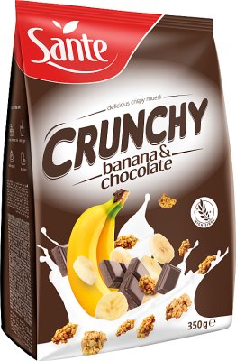 Sante Crunchy płatki śniadaniowe musli  bananowe z czekoladą