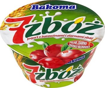 Bakoma 7 Zbóż jogurt owocowy ze zbożami żurawinowy