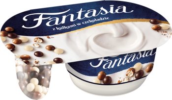 yogur fantasia con bolas de chocolate