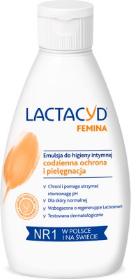 Emulsión Lactacyd Femina para la higiene íntima diaria, sin bomba