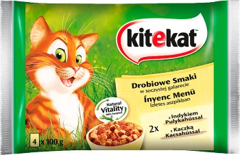 Kitekat chicken flavors in jelly with duck and turkey 4x100g