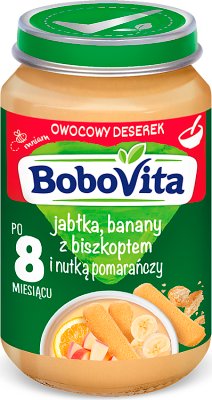 BoboVita deserek jabłka i banany z biszkoptem