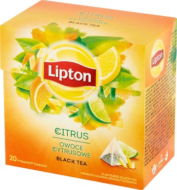 té negro con sabor a 20 bolsas de pirámide cítricos