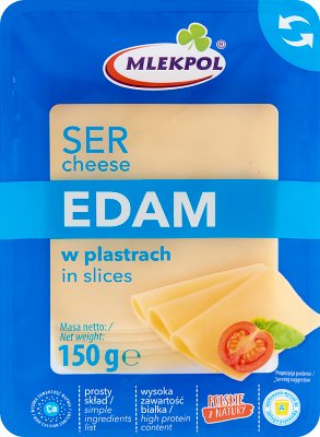 Edam hard cheese slices