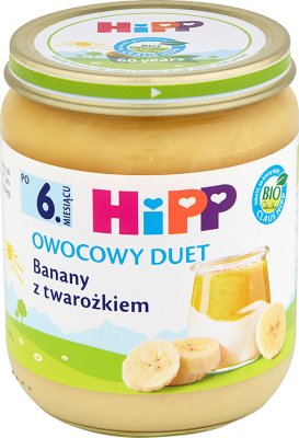 Hipp Owocowy Duet  Banany z twarożkiem BIO