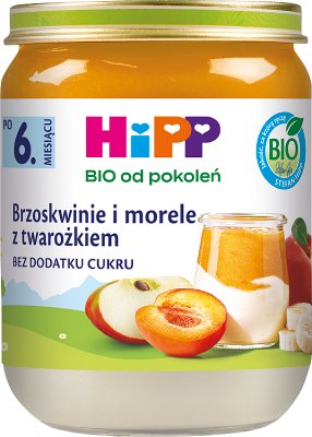 Hipp Персики и абрикосы с творогом BIO