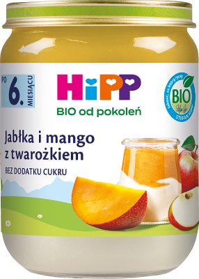 Hipp Owocowy Duet  Jabłka i mango z twarożkiem BIO