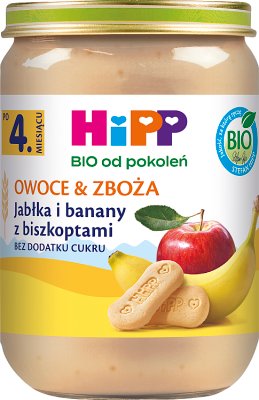 HiPP BIO od pokoleń, Jabłka i banany z biszkoptami 