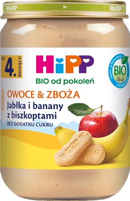HiPP BIO od pokoleń, Jabłka i banany z biszkoptami