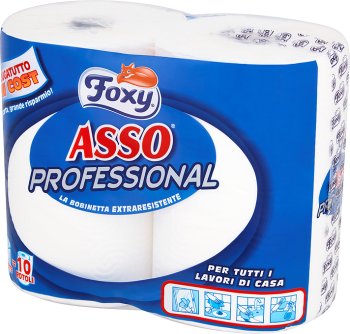 Foxy Asso Professional ręczniki kuchenne papierowe 2 mega rolki = 10 rolkom, 2 warstwy biały