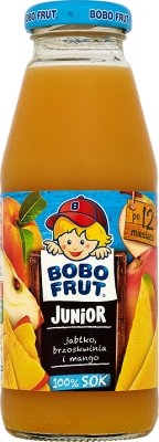 Bobo Frut Junior sok 100% jabłko, brzoskwinia i mango