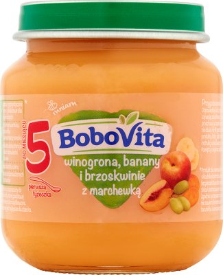 BoboVita deserek winogrona, banany i brzoskwinie z marchewką