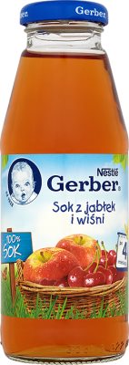 Gerber sok 100% z jabłek i wiśni