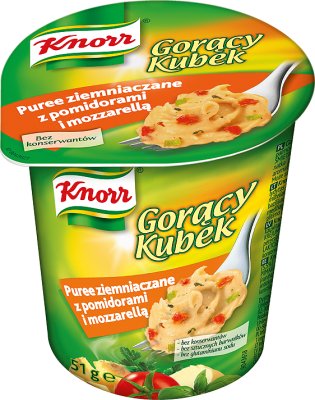Gorący Kubek Knorr puree ziemniaczane z pomidorami i mozzarellą