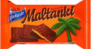 Krakuski maltanki biscuits in the chocolate mass