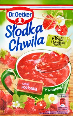 Dr.Oetker Słodka Chwila Kisiel z kawałkami owoców poziomkowy z witaminą C