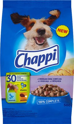 dry food for dogs with crispy chunks of beef and vegetables bag