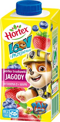 Leon (Hortex) napój dla dzieci jabłka, jagody w kartoniku ze słomką