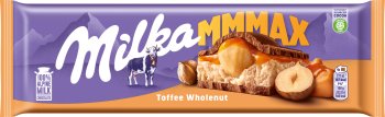 milk chocolate with a milky filling with the taste of caramel with whole nuts