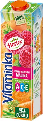 Hortex Vitaminka jugo de manzana, zanahoria, frambuesa