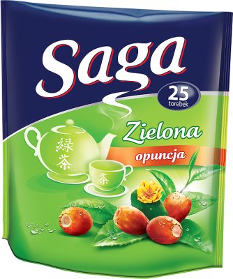 Saga herbata zielona ekspresowa torebki z opuncją