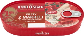 King Oscar Filety z makreli w sosie pomidorowym z papryką