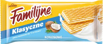 Jutrzenka Wafle Familijne o smaku kokosowym