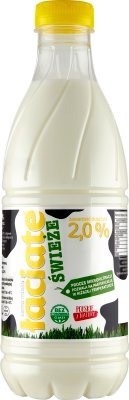 UHT milk bottle 2 % fat pasteurized