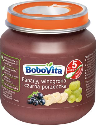 Bobovita Owoce Banany z winogronami i czarną porzeczką