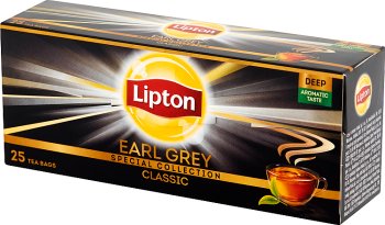 Lipton Earl Grey Classic czarna herbata aromatyzowana 25 torebek o smaku bergamotowym