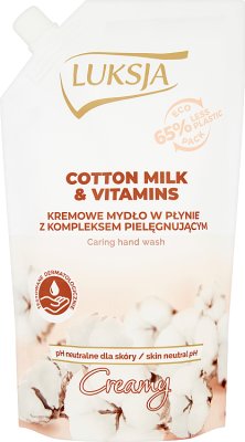 Luksja creamy mydlo zapas z mleczkiem bawełnianym i proteinami B5