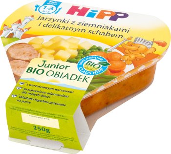 HIPP Junior BIO Jarzynki z ziemniakami i delikatnym schabem