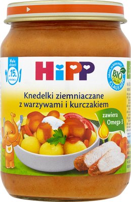 HiPP BIO Knedelki ziemniaczane z warzywami i kurczakiem po 15. miesiącu 250 g 