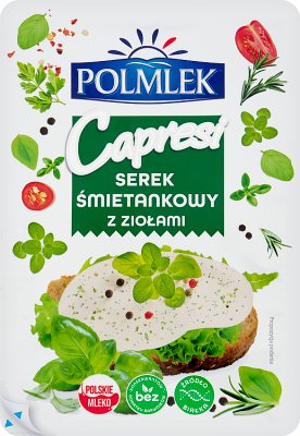 cream cheese with herbs, sliced