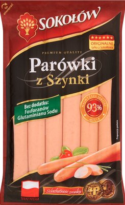 Sokołów parówki z szynki 93% mięsa