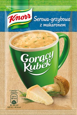 Knorr Hot cup cheese and mushroom pasta