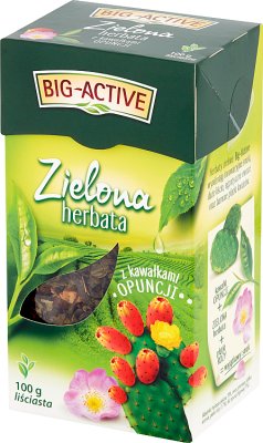 Big-Active Green tea with prickly pear pieces, loose leaf