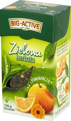 Té verde Big-Active con frutos de naranja, hojas sueltas