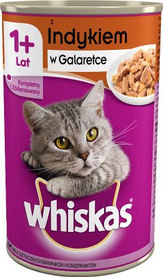 Complete food for adult cats with veal and turkey in jelly