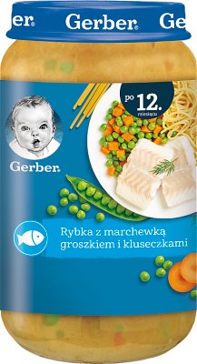 Gerber DoReMi Obiadek  Rybka z marchewką, groszkiem i kluseczkami