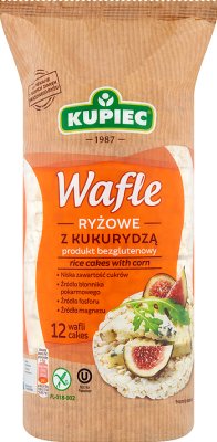 Kupiec Wafle ryżowe z kukurydzą, lekkie i chrupkie 12 sztuk