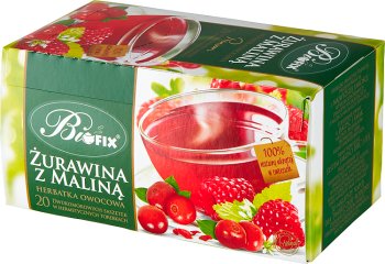 fruit tea in sachets of cranberry raspberry