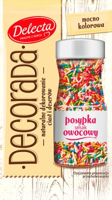 Decorative sprinkles with fruit flavour