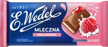 Молочный шоколад Wedel с малиновой начинкой
