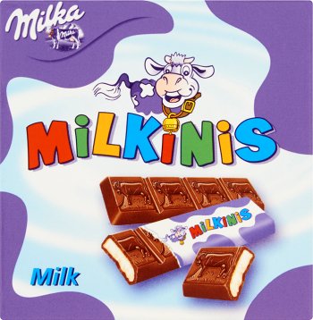 milkinis 4 bars with a milky filling