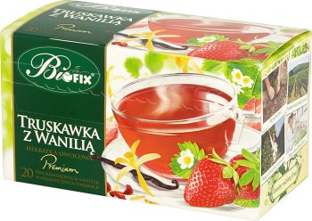 Biofix herbatka owocowa Premium w podwójnych saszetkach Truskawka z wanilią