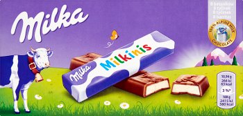 milkinis 8 bars avec un remplissage laiteux