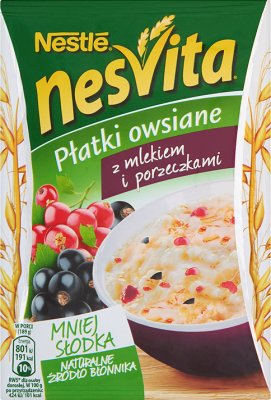 nesvita oatmeal with milk and currants