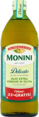 Оливковое масло первого холодного отжима Monini Delicato Extra Vergine 750 мл + 33% бесплатно